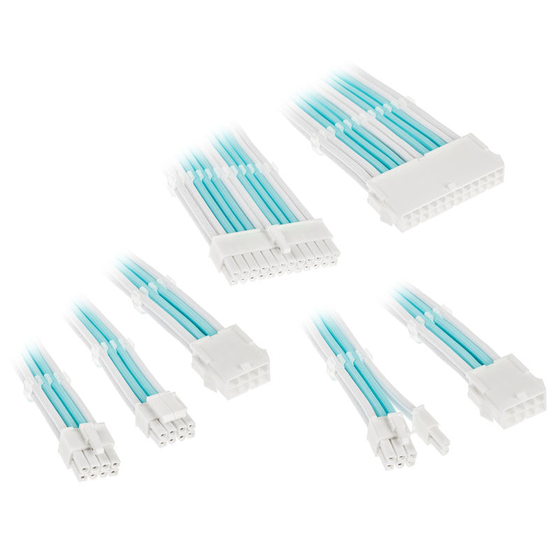 Se Kolink Core Adept Braided Cable Extension Kit - Brilliant White/Powder Blue hos Geek´d