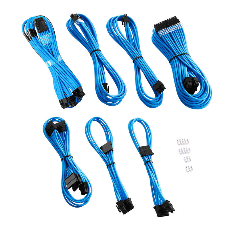 Se CableMod C-Series Pro ModMesh 12VHPWR Cable Kit for Corsair RM, RMi, RMx (Black Label) - light blue hos Geek´d