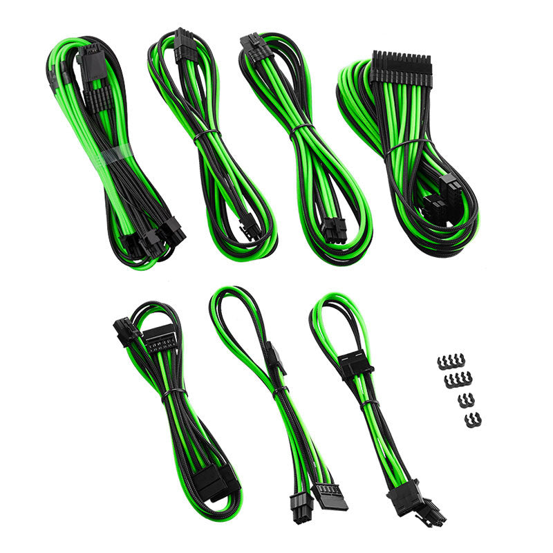 CableMod C-Series Pro ModMesh 12VHPWR Cable Kit for Corsair RM, RMi, RMx (Black Label) - black/light green