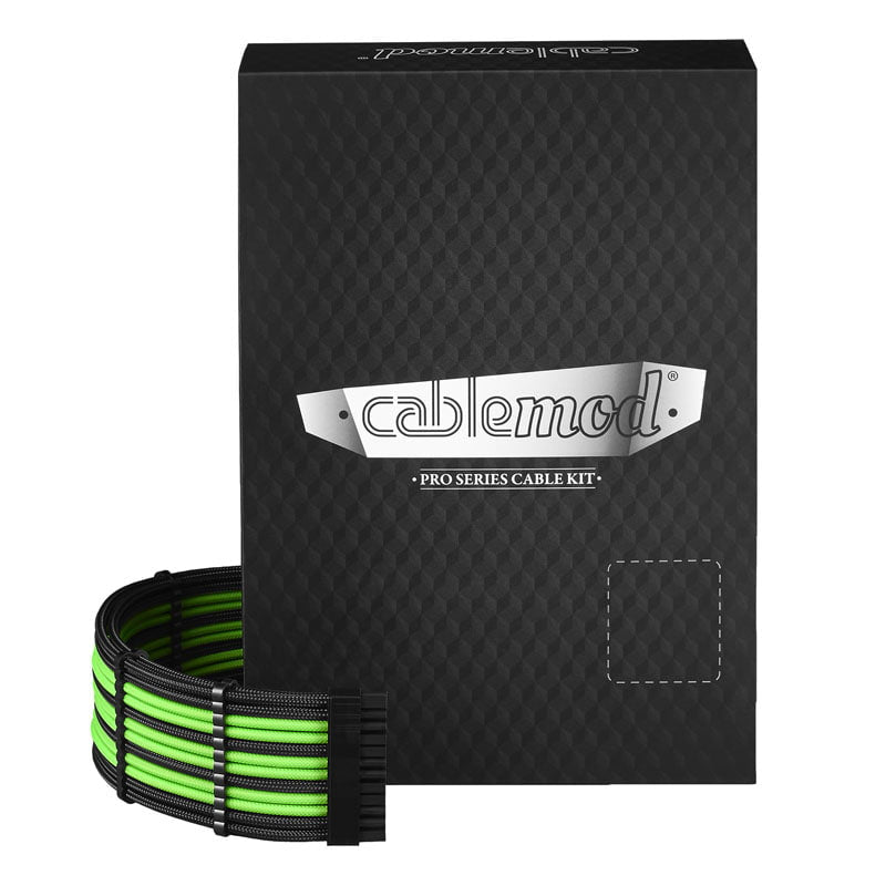 Se CableMod PRO ModMesh C-Series AXi, HXi RM Cable Kit - black/light green hos Geek´d