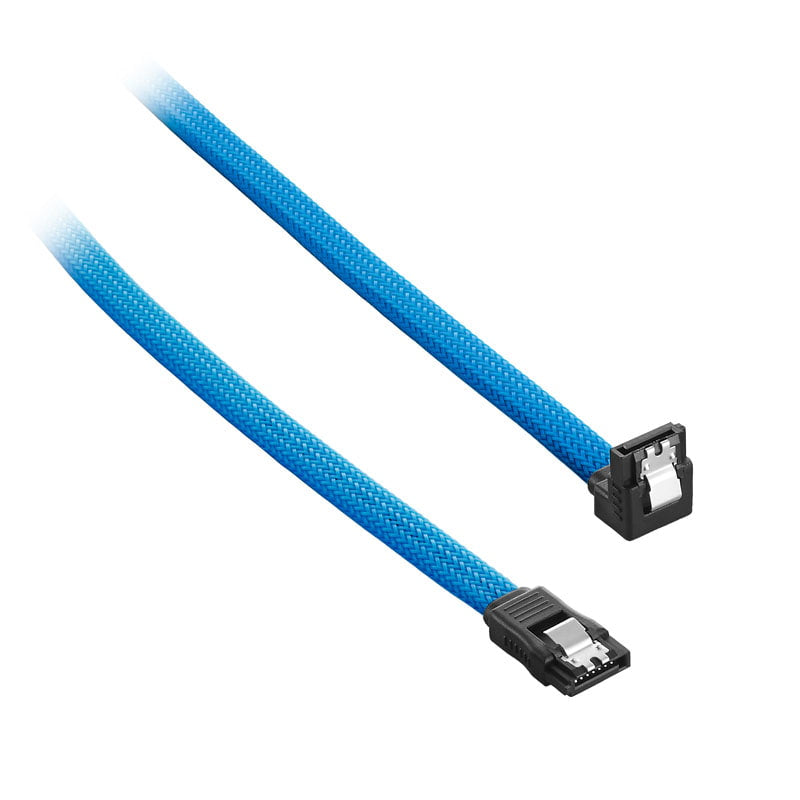 Se CableMod ModMesh Right Angle SATA 3 Cable 30cm - light blue hos Geek´d