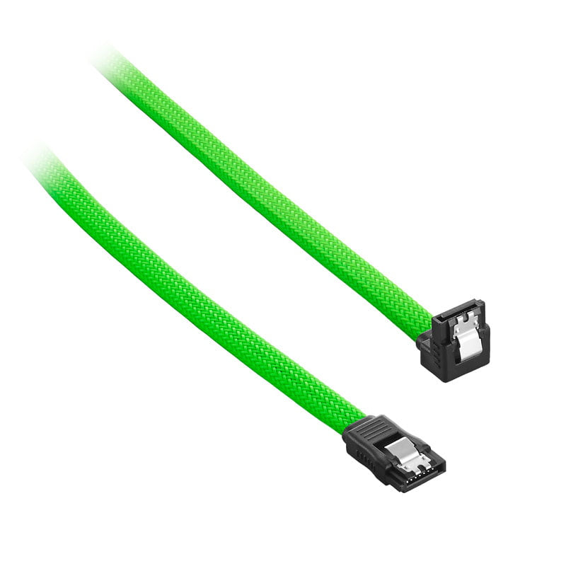 Se CableMod ModMesh Right Angle SATA 3 Cable 60cm - light green hos Geek´d