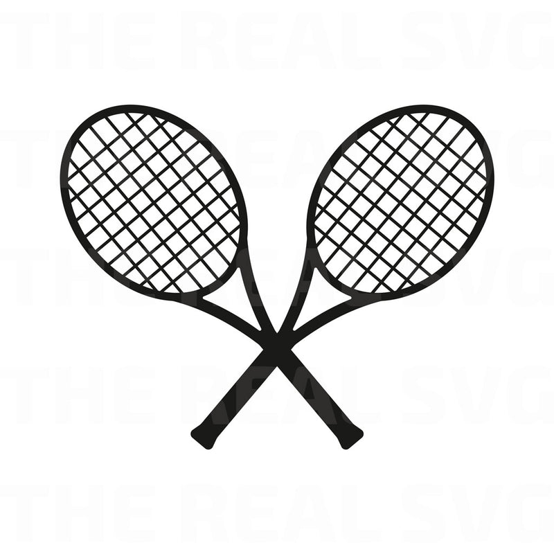 Download Crossed Tennis Rackets SVG file | The Real Craftsman