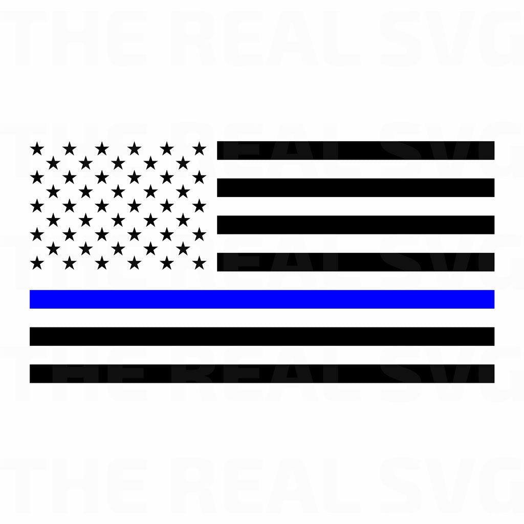 Download Police Thin Blue Line Flag SVG | The Real Craftsman