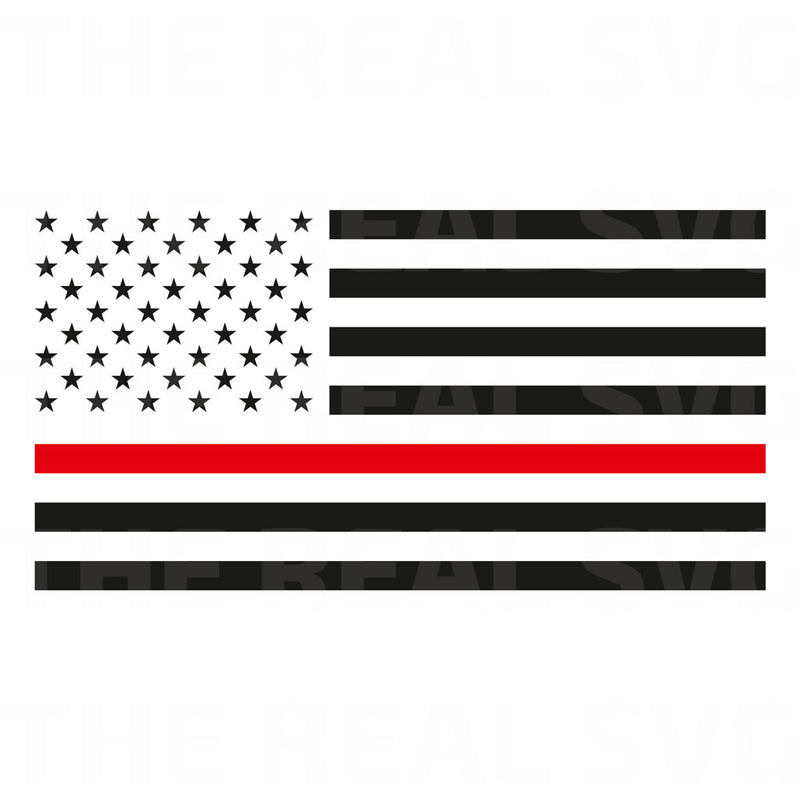 Download Firefighter Thin Red Line Flag SVG | The Real Craftsman