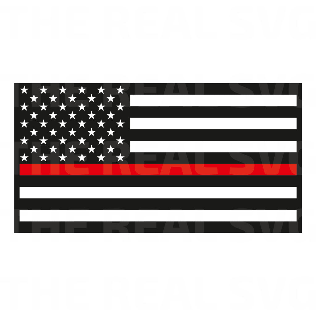 Download Thin Red Line Flag Free Svg The Real Craftsman