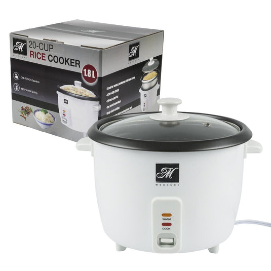 1.8L Automatic Rice Cooker with Removable Rice Bowl, White, Warm