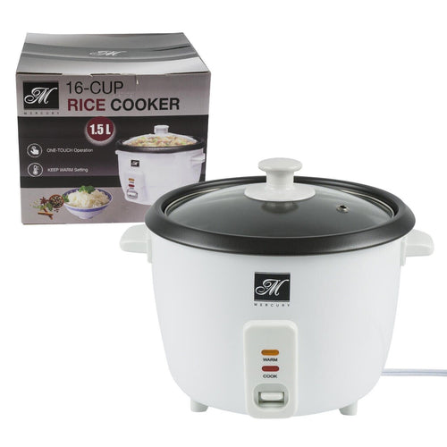 20-Cup Rice Cooker or Food Warmer Steamer Electric Nonstick Easy to Use in White