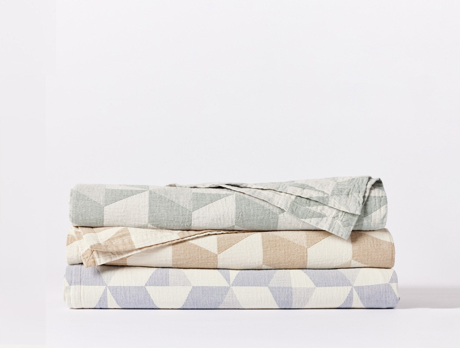 Cascade Moss Organic Matelasse Blanket by Coyuchi