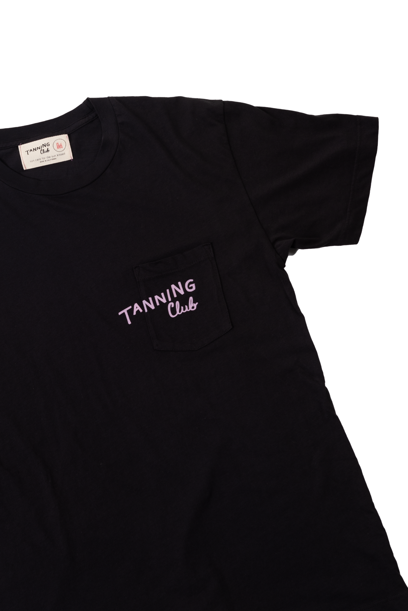 washed black pocket tee - TANNING CLUB product image