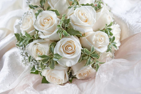 white rose weeding