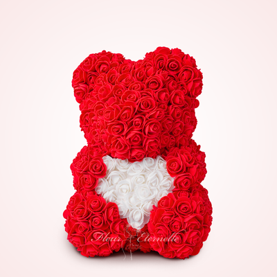 Red Rose Bear With A Heart