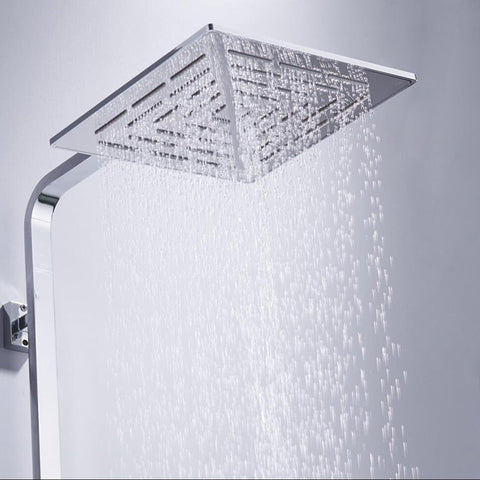 12" Chrome Stainless steel Multiple Holes Water Out Square Rain Shower Head Rainfall Showerheads