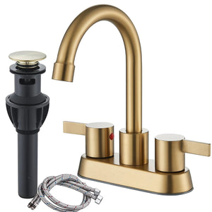 2-Handle Bathroom Faucet for Lavatory with Pop-up Sink Drain and Faucet - Index Bath
