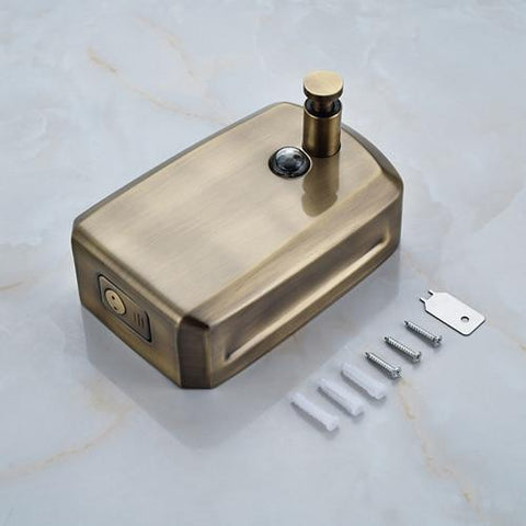 27oz Bronze Metal Wall Mount Liquid Soap Or Shampoo Dispenser