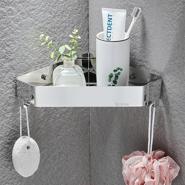 Single Chrome Corner Shelf