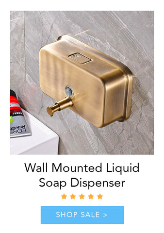 Index Bath Best 34oz Metal Bronze Antique Brass Wall Mounted Soap Dispenser