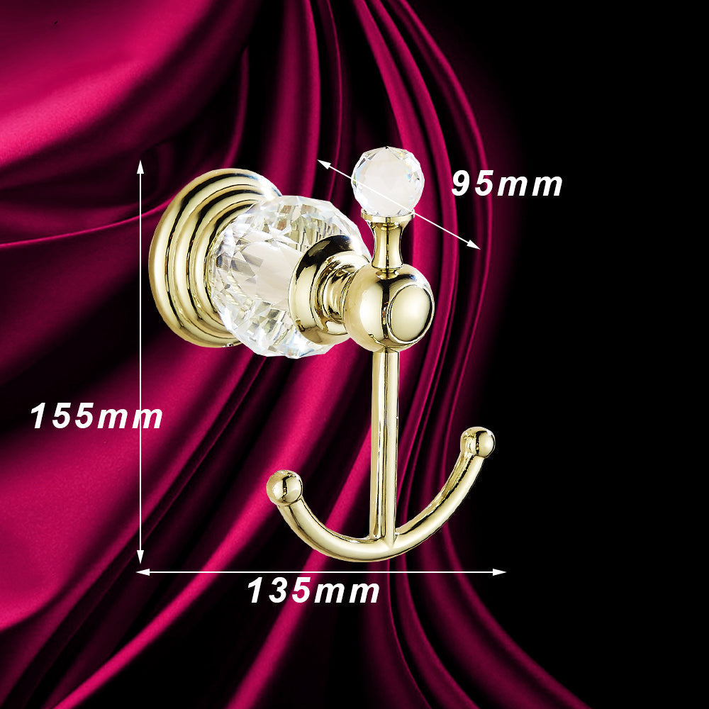 European Style Crystal Metal Coat Hooks Decorative Wall Hooks