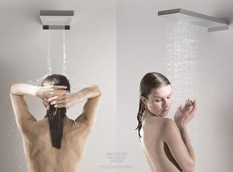 two functions wall mounted chrome stainless steel rainfall shower head