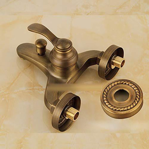 Wall Mounted Hand Held Antique Brass Shower Head With 4.9 Foot Hose