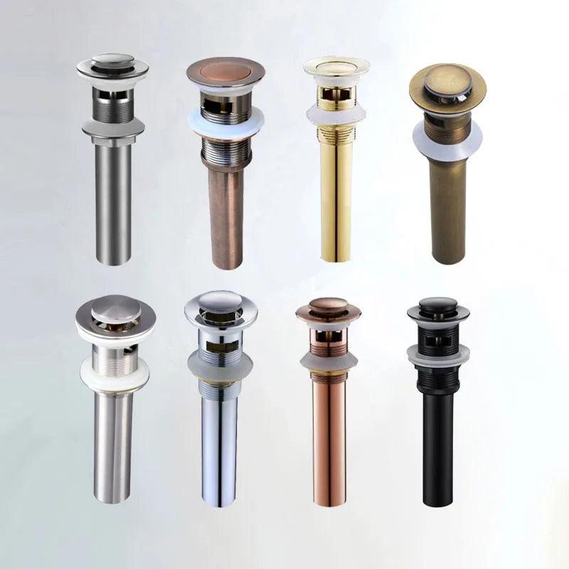Small Round Cap Pop UP Bathroom Sink Drain With Overflow