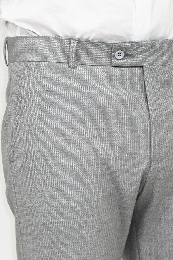Men Fuscous Gray Pant, Casual Solid Color, Comfortable Quality