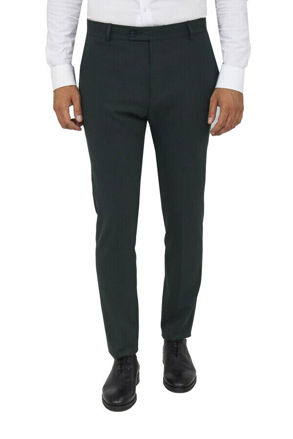 Skinny Green Dress Pants | boohooMAN USA