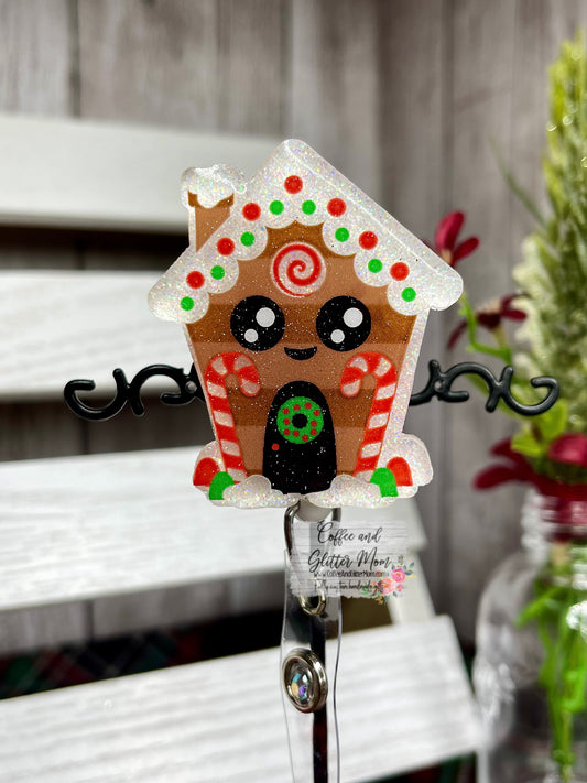 Gingerbread Badge Reel, Nurse Badge Reel, Christmas Badge Reel