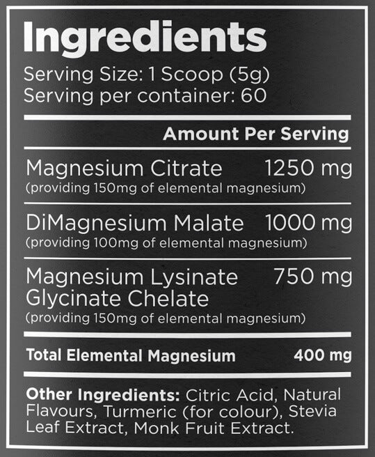 Biosphere Magnesium 300g Nutrition Info