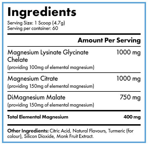 Biosphere Magnesium Nutrition Info
