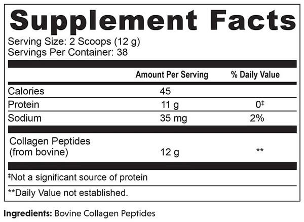 Great Lakes Gelatin Collagen Hydrolysate 454g Nutrition Info