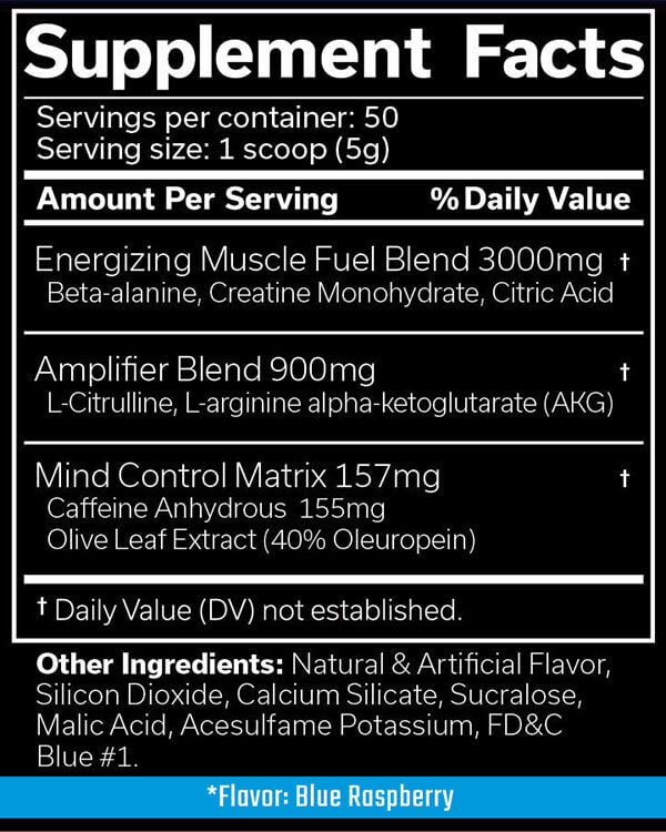 JNX Sports The Curse! 50 Serves Nutrition Information