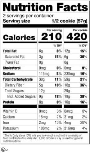 Lenny and Larry's Complete Protein Cookie Nutrition Information