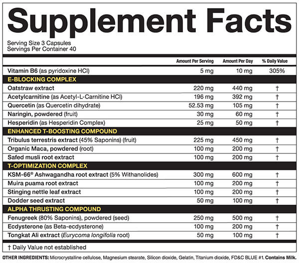 Magnum Thrust 120 Capsules Nutrition Info