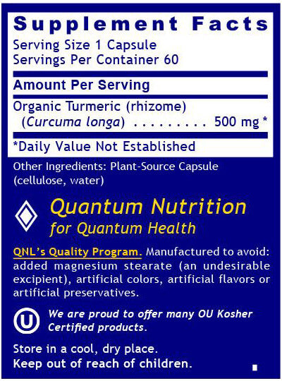 Quantum Nutritional Labs Turmeric 60 Capsules Nutrition Info