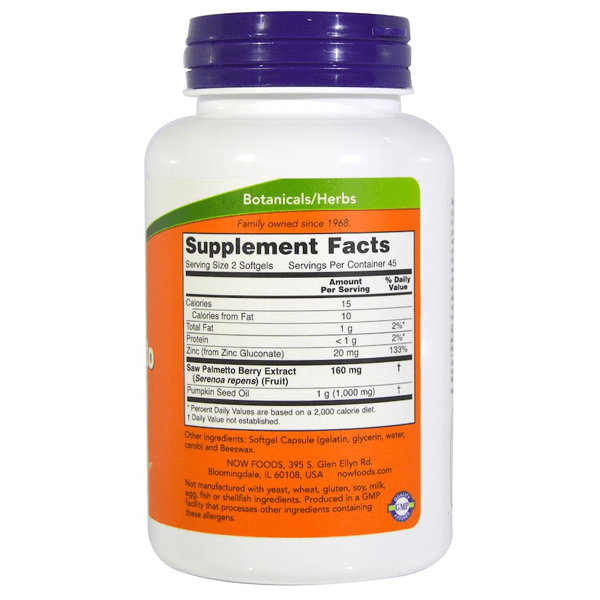 Now Foods Saw Palmetto Extract 90 Softgels - Supplements.co.nz