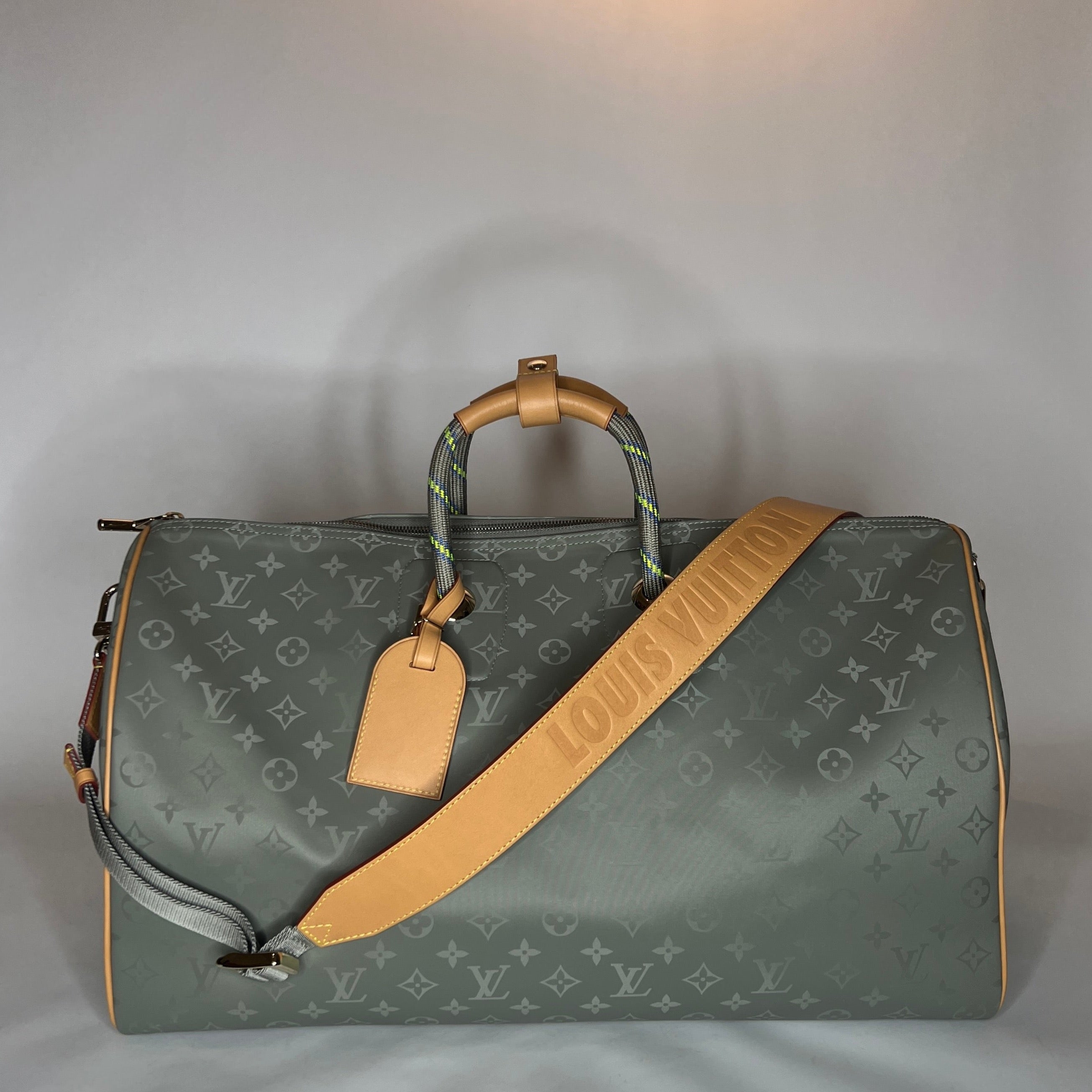 Louis Vuitton Keepall 50 Titanium Kim Jones Olive green Cloth ref