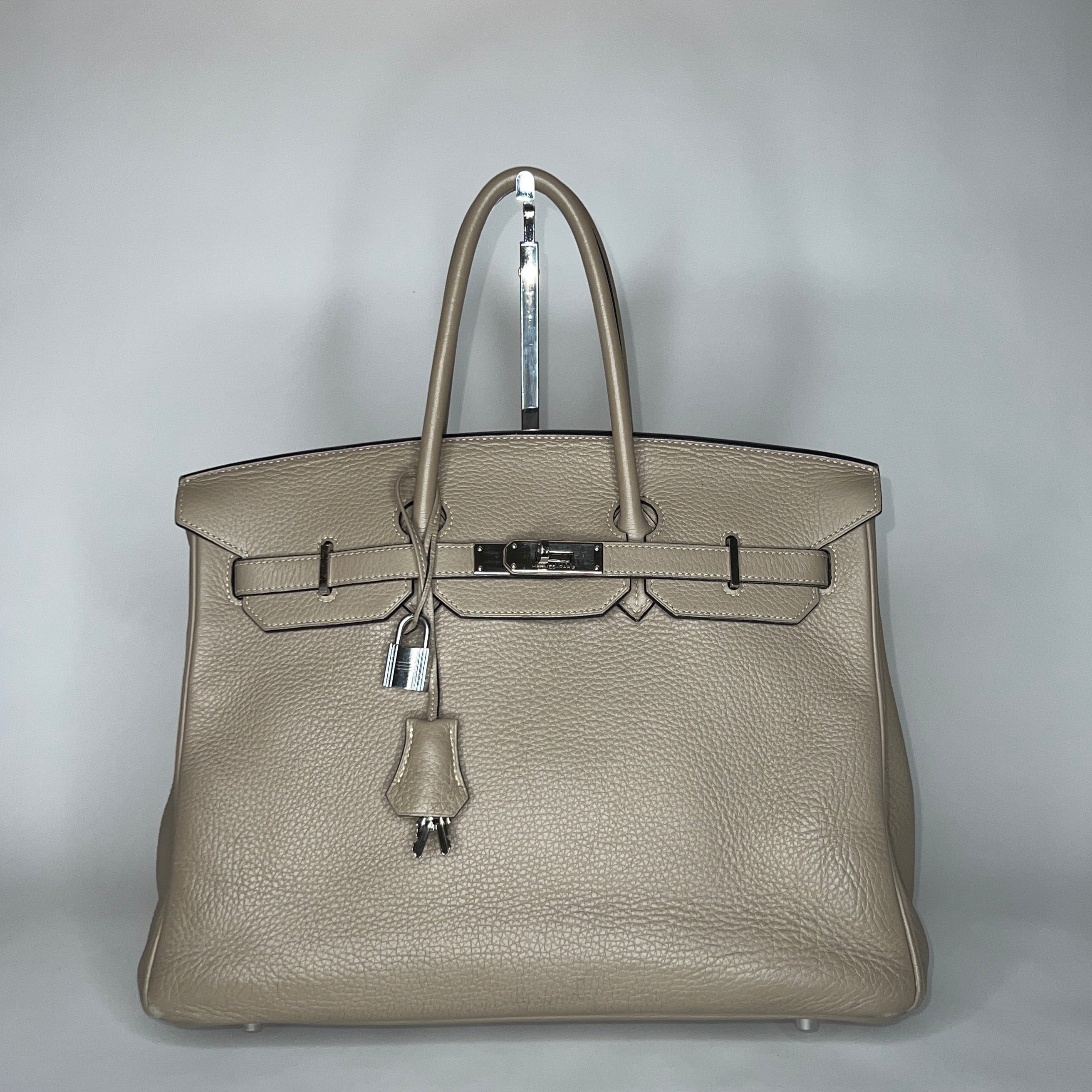 HERMES Epsom Horseshoe Birkin 35 Etoupe Bleu Paon 1186833