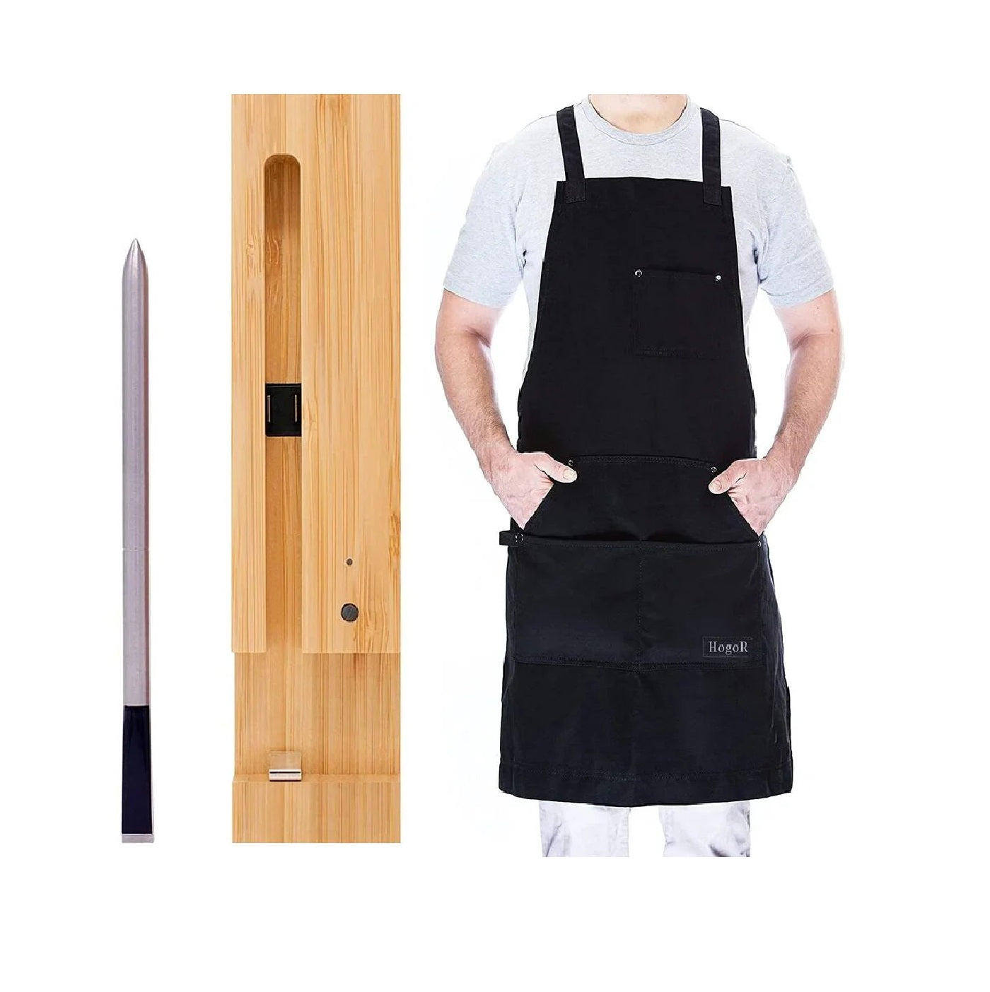 Meater Plus Wireless Meat Thermometer 165ft Long Range WIFI Digital Connectivity For The Oven, Grill, Kitchen, BBQ With Apron