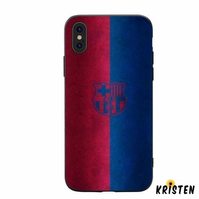 Football Clup Fc Barcelona Fcb Messi Style Soft Tpu Bumper Case for Iphone 7 8 plus X Xs Xr Max - iPhone