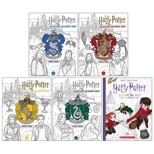 Harry Potter Colouring Book 1-4 Books Collection Set (Magical Creatures,  Magical Places and Characters, Magical Artefacts)