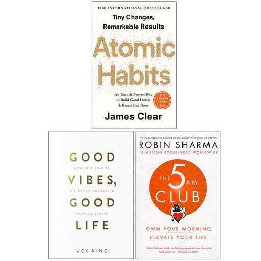 Atomic Habits, Good Vibes Good Life, The 5 AM Club 3 Books Collection Set | The  Book Bundle