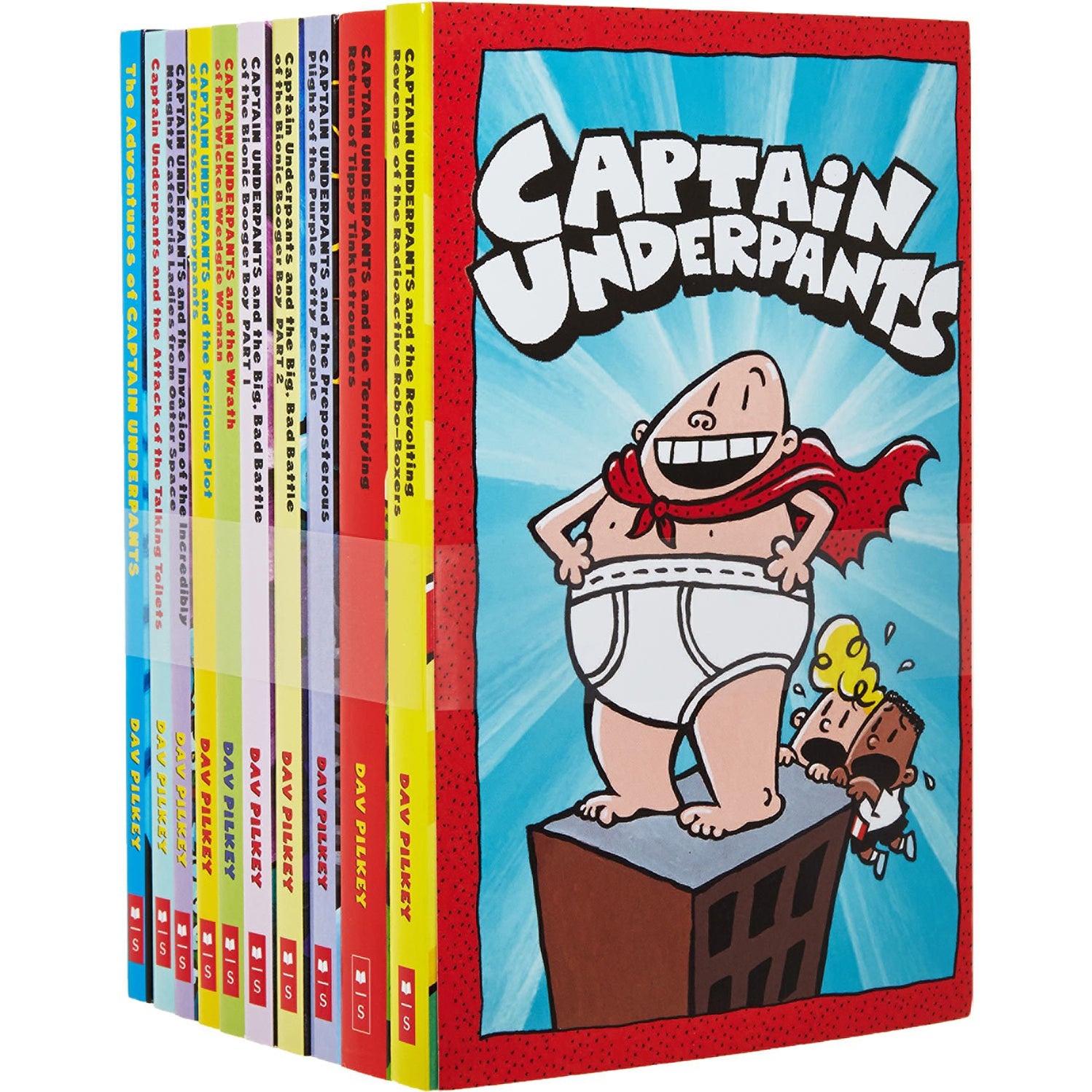 Captain Underpants Series 10 Books Collection Set by Dav Pilkey The