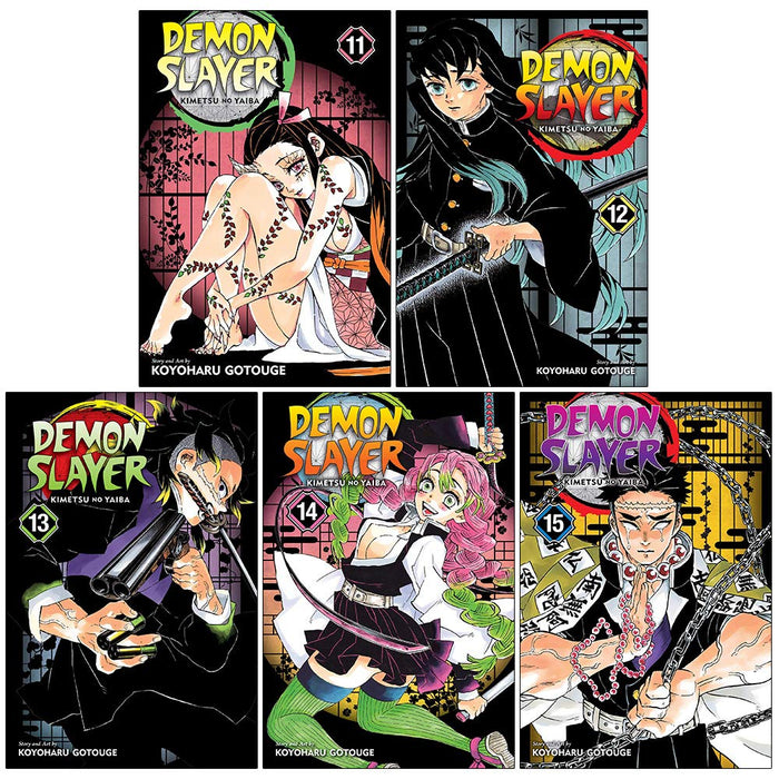 Demon Slayer Kimetsu No Yaiba Vol 11 15 Collection 5 Books Set By Koyoharu Gotouge The Book Bundle