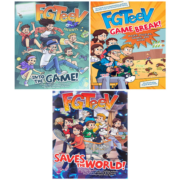 Fgteev Collection 3 Books Set FGTeeV Presents, Game Break, Saves the