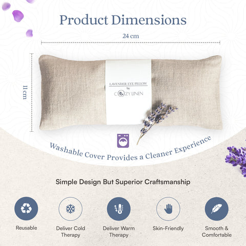 Perfect for combating stress and tension, the CozyLinen Lavender Eye Pillow serves as a reliable companion for those seeking moments of solace from the demands of everyday life.