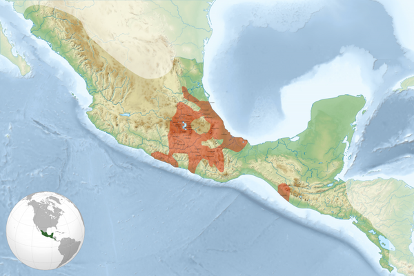 map of the Aztec Empire in 1519