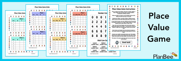 Free Place Value Game by PlanBee