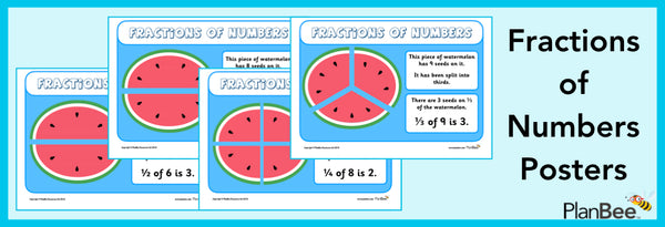 Free Fractions of Numbers Posters by PlanBee