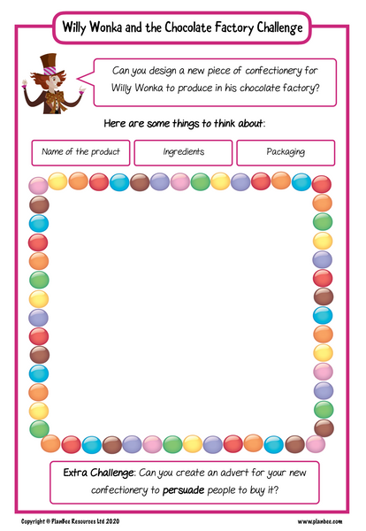 Willy Wonka and the Chocolate Factory Worksheet
